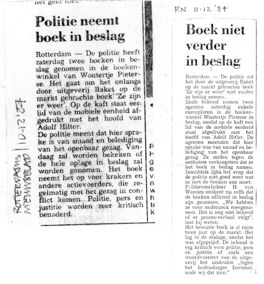 recensie 1 en 2, Rotterdams Nieuwsblad 10-12-84 en 11-12-84